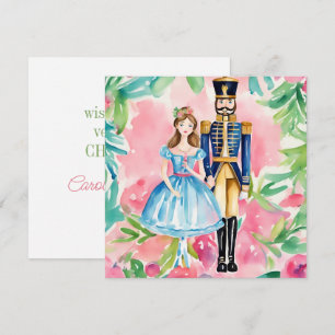 Watercolor Nutcracker and Clara Christmas Holiday Card