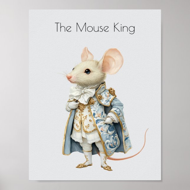 Watercolor Nutcracker Ballet Mouse King Poster (Front)