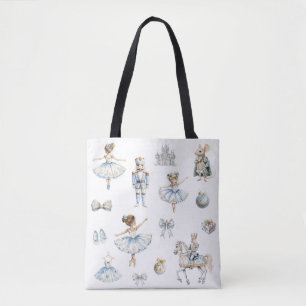 Watercolor Nutcracker Ballet Pattern Tote Bag