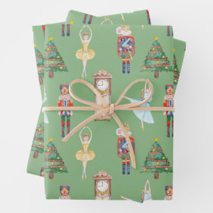 Watercolor Nutcracker Ballet Wrapping Paper Sheet