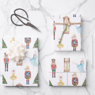 Watercolor Nutcracker Ballet Wrapping Paper Sheet