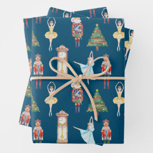 Watercolor Nutcracker Ballet Wrapping Paper Sheet