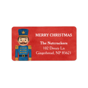 Watercolor Nutcracker Christmas Address Label
