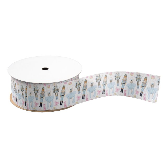 Watercolor Nutcracker Christmas Grosgrain Ribbon (Spool)