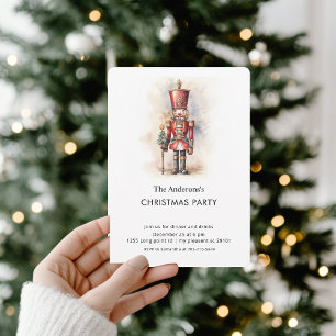 Watercolor Nutcracker Christmas Party Invitation