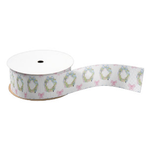 Watercolor Nutcracker Christmas Wreath Grosgrain Ribbon