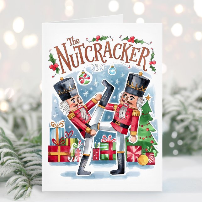 Watercolor Nutcracker Funny Christmas Card (Creator Uploaded)