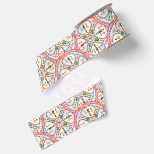 Watercolor Nutcracker Medallion Christmas Grosgrain Ribbon