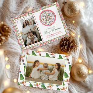 Watercolor Nutcracker Medallion Christmas Holiday Card