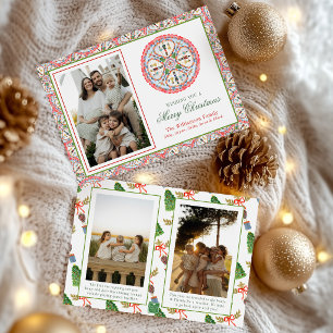 Watercolor Nutcracker Medallion Christmas Holiday Card