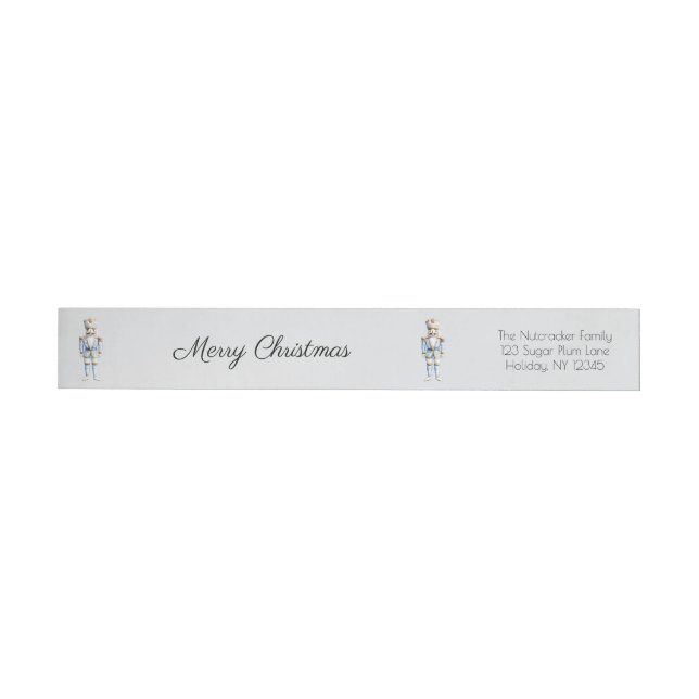 Watercolor Nutcracker Merry Christmas Wrap Around Label (Individual)
