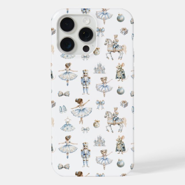 Watercolor Nutcracker Pattern iPhone Case (Back)