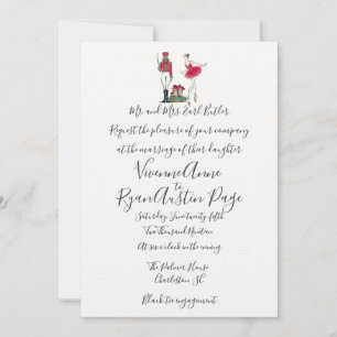 Watercolor Nutcracker Theme Wedding Invitation