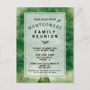 Watercolor Oak Tree Family Reunion Invitation Postcard