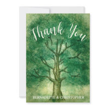 Watercolor Oak Tree Retro Rustic Woodland Wedding