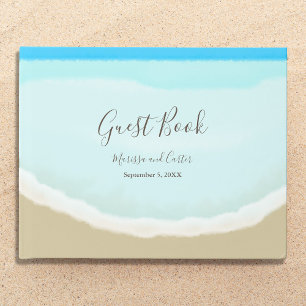 Watercolor Ocean Beach Wedding Guest Book
