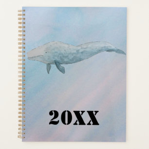 Watercolor Ocean Blue Whale Planner