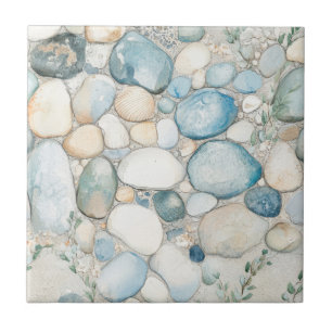 Watercolor Ocean Breeze Pattern Ceramic Tile