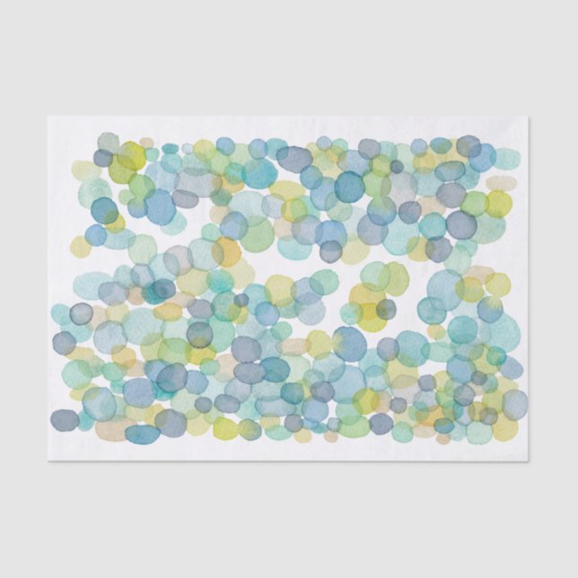 Watercolor Ocean Bubbles Art Print Tissue Paper (Front)