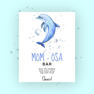 Watercolor ocean dolphin - momosa bar poster