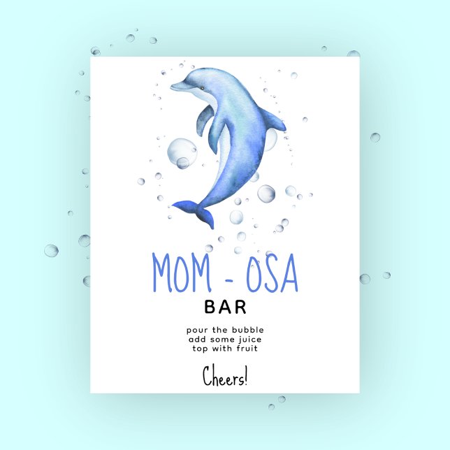 Watercolor ocean dolphin - momosa bar poster (Creator Uploaded)