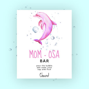 Watercolor ocean dolphin - momosa bar poster