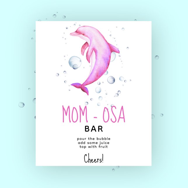 Watercolor ocean dolphin - momosa bar poster (Creator Uploaded)