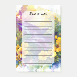 Watercolor Ocean Dolphins Tropical Flowers Post-it Notes