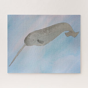 Watercolor Ocean Narwhal Jigsaw Puzzle