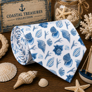 Watercolor Ocean Sea Animals Pattern  Tie