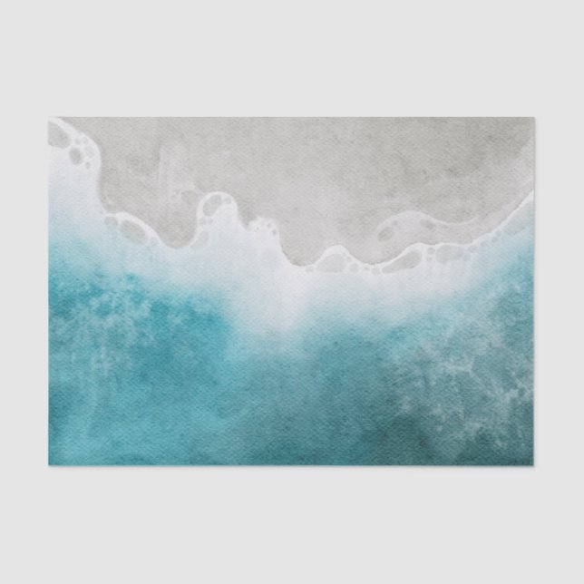 Watercolor Ocean Sea Beach Decoupage  Tissue Paper (Front)