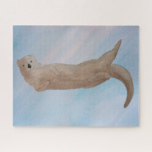 Watercolor Ocean Sea Otter Jigsaw Puzzle