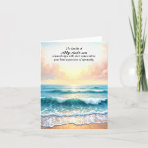 Watercolor Ocean Surf Sympathy Thank You Card