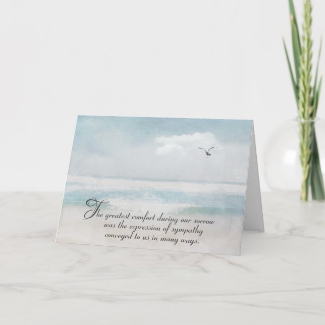 Watercolor Ocean Sympathy Thank You  Card (Front)