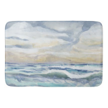 Watercolor Ocean Wave Beach Coastal Home Decor