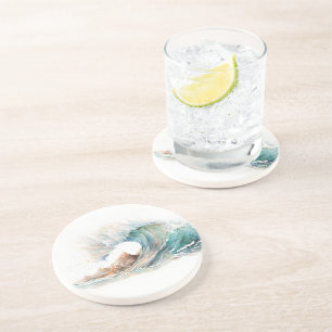 Watercolor Ocean Wave Coaster