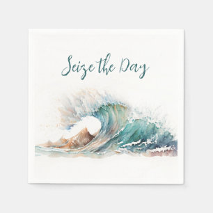 Watercolor Ocean Wave Napkin