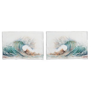 Watercolor Ocean Wave Pillowcase