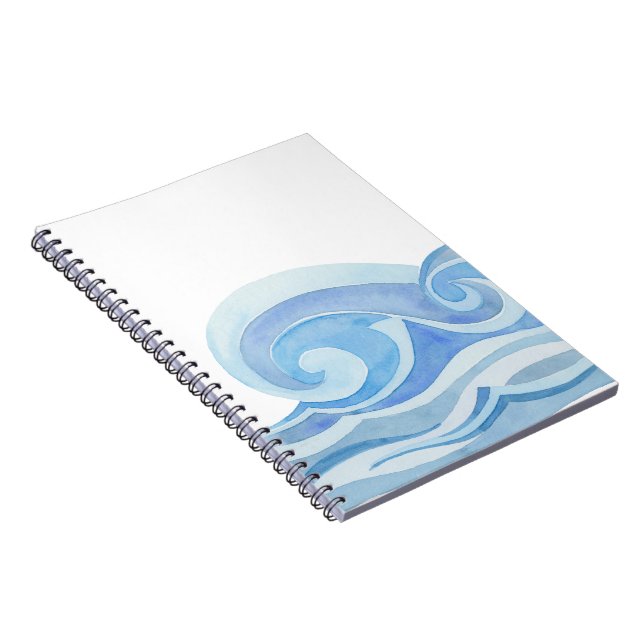 Watercolor Ocean Waves Notebook (Right Side)