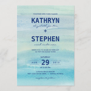 Watercolor Ocean Wedding Invitations