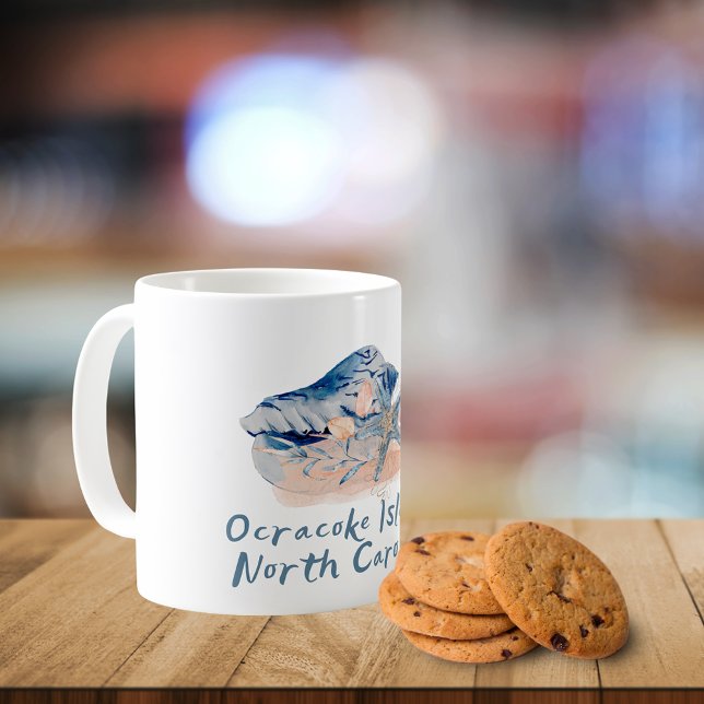 Watercolor Ocracoke Island Seashells  Coffee Mug (Creator Uploaded)