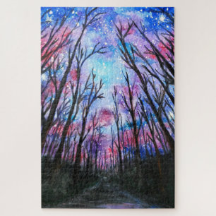 Watercolor - October Night - Choose Size Jigsaw Puzzle