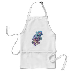 Watercolor octopus Apron
