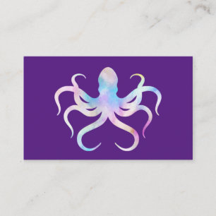 Watercolor Octopus Business Card