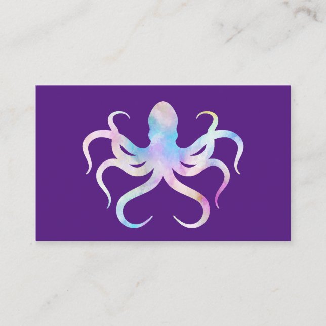 Watercolor Octopus  Business Card (Front)