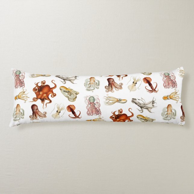 Watercolor Octopus Cephalopod Ocean Animals  Body Cushion (Front)