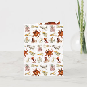 Watercolor Octopus Cephalopod Ocean Animals Card