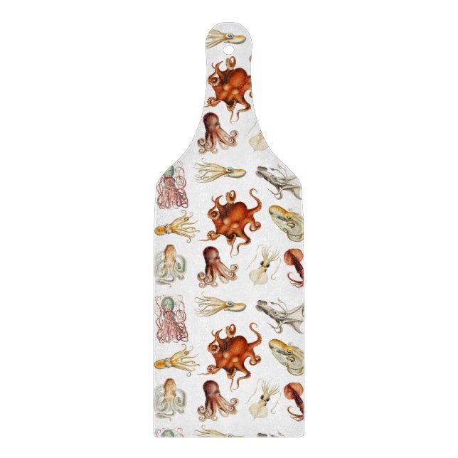Watercolor Octopus Cephalopod Ocean Animals  Cutting Board (Front)
