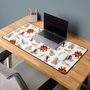 Watercolor Octopus Cephalopod Ocean Animals  Desk Mat