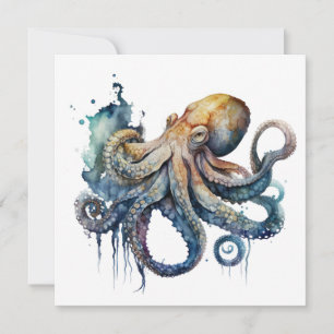 Watercolor Octopus Invitation